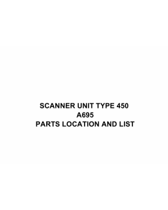 RICOH Options A695 SCANNER-UNIT-TYPE-450 Parts Catalog PDF download