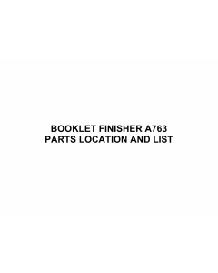 RICOH Options A763 BOOKLET-FINISHER Parts Catalog PDF download