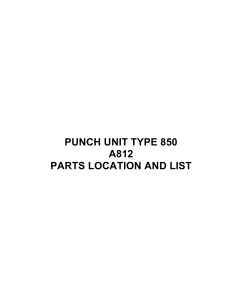 RICOH Options A812 PUNCH-UNIT-TYPE-850 Parts Catalog PDF download