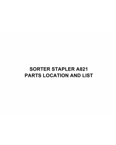 RICOH Options A821 SORTER-STAPLER Parts Catalog PDF download