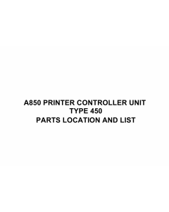 RICOH Options A850 PRINTER-CONTROLLER-UNIT Parts Catalog PDF download