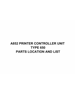 RICOH Options A852 PRINTER-CONTROLLER-UNIT Parts Catalog PDF download
