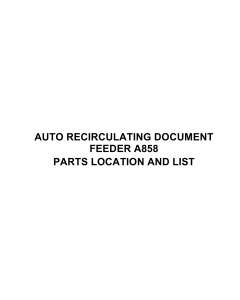 RICOH Options A858 AUTO-RECIRCULATING-DOCUMENT Parts Catalog PDF download