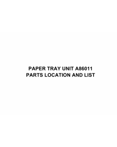 RICOH Options A860-11 PAPER-TRAY-UNIT Parts Catalog PDF download