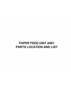 RICOH Options A861 PAPER-FEED-UNIT Parts Catalog PDF download