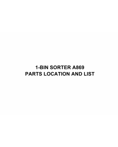 RICOH Options A869 1-BIN-SORTER Parts Catalog PDF download
