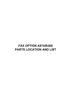 RICOH Options A874 B368 FAX-OPTION Parts Catalog PDF download