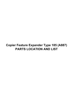 RICOH Options A887 Copier-Feature-Expander-Type-185 Parts Catalog PDF download
