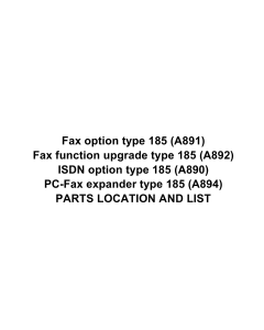 RICOH Options A891 Fax-option-type-185 Parts Catalog PDF download