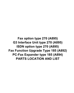 RICOH Options A895 A894 A892 Fax-option-type-270 Parts Catalog PDF download