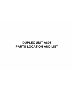 RICOH Options A896 DUPLEX-UNIT Parts Catalog PDF download