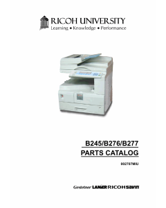 RICOH Options B245 B276 B277 Parts Catalog PDF download