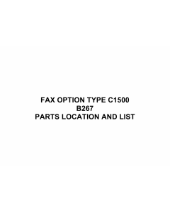 RICOH Options B267 FAX-OPTION-TYPE-C1500 Parts Catalog PDF download