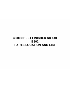 RICOH Options B302 3000-SHEET-FINISHER-SR810 Parts Catalog PDF download