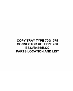 RICOH Options B333 COPY-TRAY-TYPE-700-1075 Parts Catalog PDF download