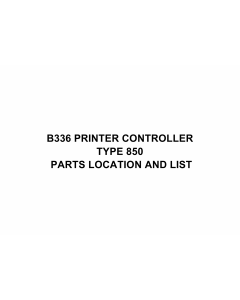 RICOH Options B336 PRINTER-CONTROLLER-850 Parts Catalog PDF download