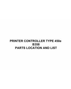 RICOH Options B358 PRINTER-CONTROLLER-TYPE-450e Parts Catalog PDF download