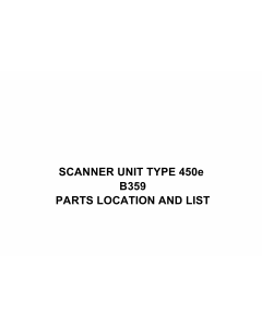 RICOH Options B359 SCANNER-UNIT-TYPE-450e Parts Catalog PDF download
