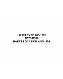 RICOH Options B375 B588 LG-KIT-TYPE-700-1055 Parts Catalog PDF download