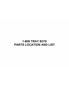 RICOH Options B376 1-BIN-TRAY Parts Catalog PDF download
