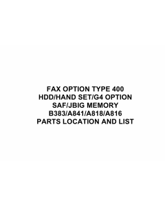 RICOH Options B383 FAX-OPTION-TYPE Parts Catalog PDF download