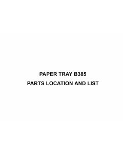 RICOH Options B385 PAPER-TRAY Parts Catalog PDF download