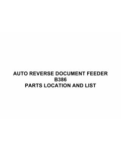 RICOH Options B386 AUTO-REVERSE-DOCUMENT-FEEDER Parts Catalog PDF download