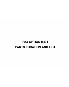 RICOH Options B404 FAX-OPTION Parts Catalog PDF download