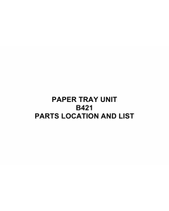 RICOH Options B421 PAPER-TRAY-UNIT Parts Catalog PDF download