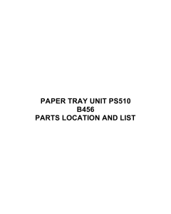 RICOH Options B456 PAPER-TRAY-UNIT-PS510 Parts Catalog PDF download