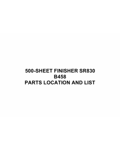 RICOH Options B458 500-SHEET-FINISHER-SR830 Parts Catalog PDF download