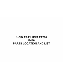 RICOH Options B480 1-BIN-TRAY-UNIT-PT290 Parts Catalog PDF download