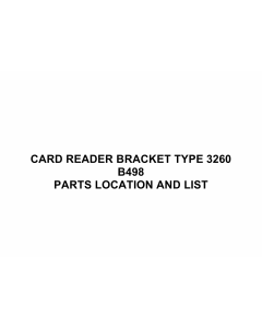 RICOH Options B498 CARD-READER-BRACKET-TYPE-3260 Parts Catalog PDF download