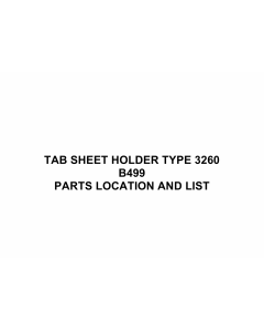 RICOH Options B499 TAB-SHEET-HOLDER-TYPE-3260 Parts Catalog PDF download