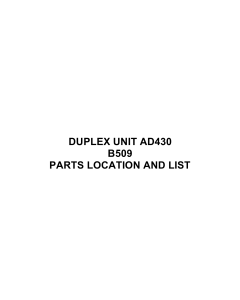 RICOH Options B509 DUPLEX-UNIT-AD430 Parts Catalog PDF download