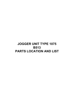 RICOH Options B513 JOGGER-UNIT-TYPE-1075 Parts Catalog PDF download