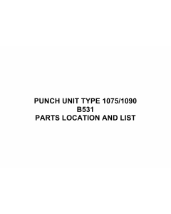 RICOH Options B531 PUNCH-UNIT-TYPE-1075-1090 Parts Catalog PDF download