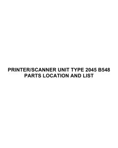 RICOH Options B548 PRINTER-SCANNER-UNIT-TYPE-2045 Parts Catalog PDF download