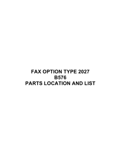 RICOH Options B576 FAX-OPTION-TYPE-2027 Parts Catalog PDF download