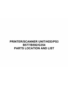 RICOH Options B577 B592 G354 PRINTER-SCANNER-UNIT-HDD-PS3 Parts Catalog PDF download