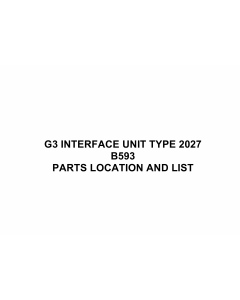 RICOH Options B593 G3-INTERFACE-UNIT-TYPE-2027 Parts Catalog PDF download