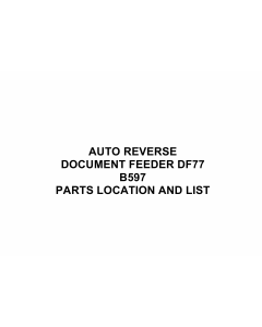 RICOH Options B597 AUTO-REVERSE-DOCUMENT-FEEDER-DF77 Parts Catalog PDF download