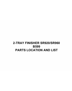 RICOH Options B599 2-TRAY-FINISHER-SR920-SR960 Parts Catalog PDF download