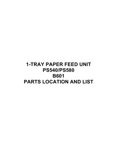 RICOH Options B601 1-TRAY-PAPER-FEED-UNIT Parts Catalog PDF download