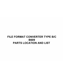 RICOH Options B609 FILE-FORMAT-CONVERTER-TYPE-B-C Parts Catalog PDF download