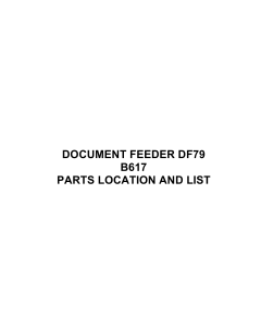 RICOH Options B617 DOCUMENT-FEEDER-DF79 Parts Catalog PDF download