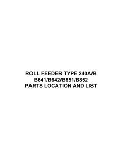 RICOH Options B641 B642 B851 B852 ROLL-FEEDER-TYPE-240A-B Parts Catalog PDF download