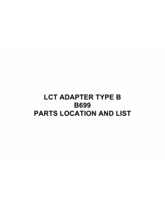 RICOH Options B699 LCT-ADAPTER-TYPE-B Parts Catalog PDF download