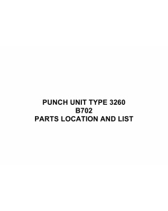 RICOH Options B702 PUNCH-UNIT-TYPE-3260 Parts Catalog PDF download