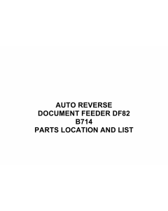 RICOH Options B714 AUTO-REVERSE-DOCUMENT-FEEDER-DF82 Parts Catalog PDF download